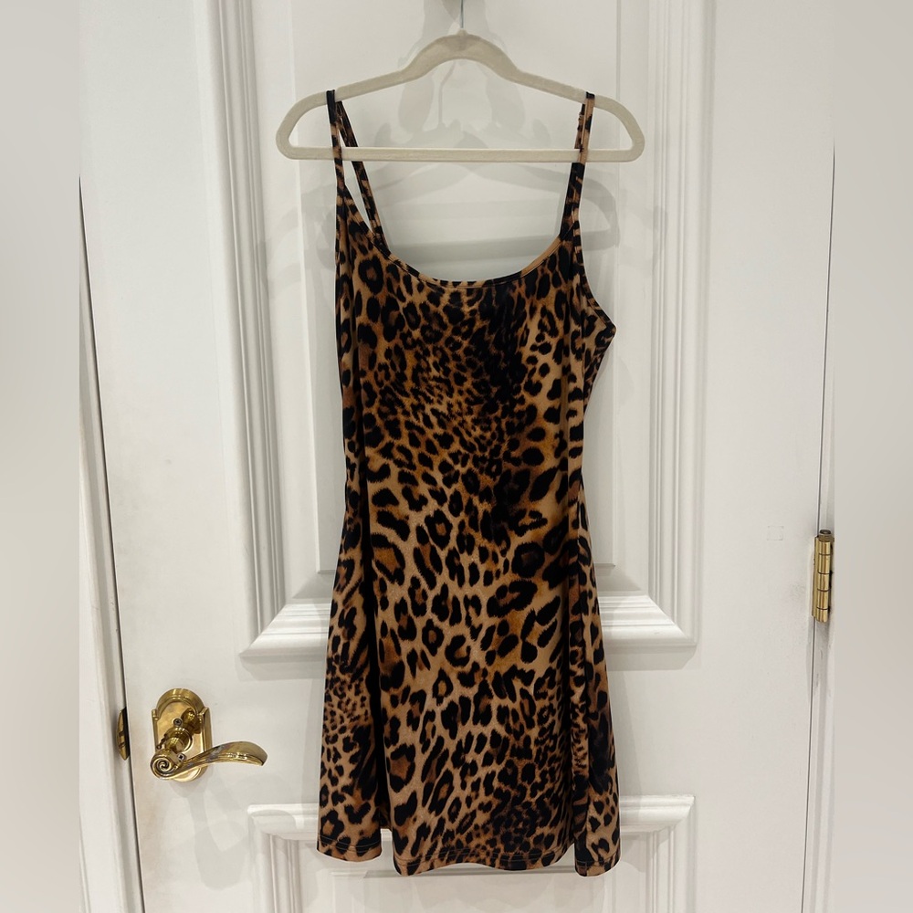 Leopard Print Slip Dress